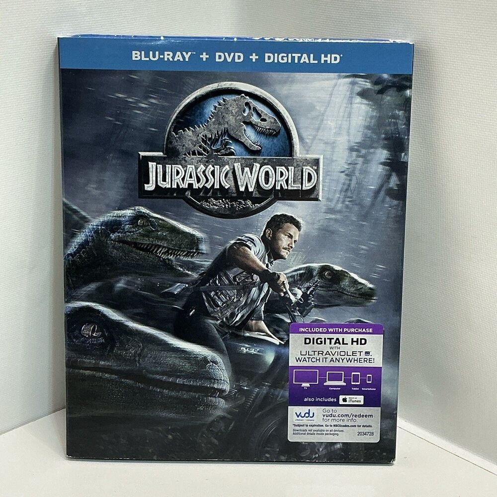 Jurassic World Blu-ray DVD Digital HD 2015 Factory Sealed Chris Pratt Universal